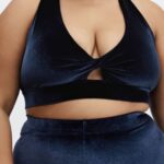 Fabletics marinha profunda 420HR1640 sutiã esportivo oasis twist de veludo mulheres