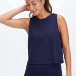 Fabletics marinha profunda 420HR2208 tanque muscular dry-flex mulheres