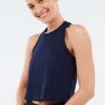 Fabletics marinha profunda 420HR2218 tanque clássico dry-flex mulheres
