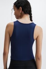 Fabletics marinha profunda 420HR2244 tanque de algodão vivo mulheres - Image 3