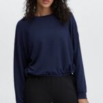 Fabletics marinha profunda 420HR2426 pulôver de luxo mulheres
