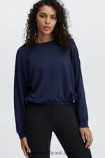 Fabletics marinha profunda 420HR2426 pulôver de luxo mulheres