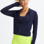 Fabletics marinha profunda 420HR2448 moletom com capuz oásis mulheres