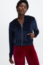 Fabletics marinha profunda 420HR2504 donna moletom com capuz mulheres