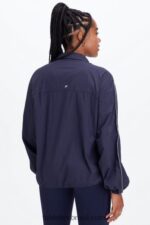 Fabletics marinha profunda 420HR2746 blusão peso mosca superdimensionado mulheres - Image 2