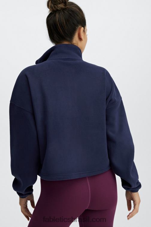Fabletics marinha profunda 420HR2780 casaco de lã polar rayne com zíper mulheres - Image 2