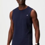 Fabletics marinha profunda 420HR3373 o tanque muscular do dia de treinamento homens