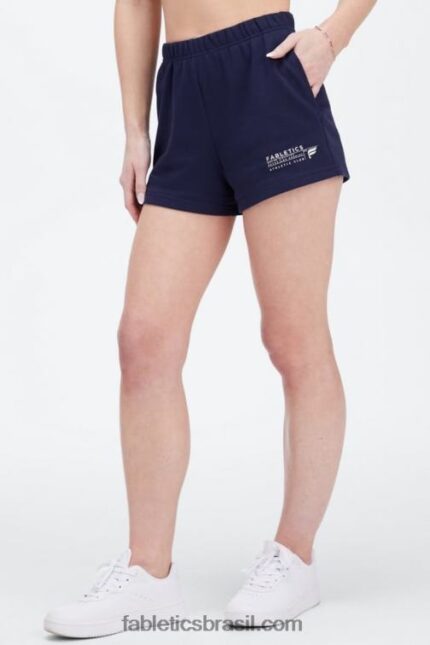 Fabletics marinha profunda/clube atlético 420HR373 short de moletom leve go-to-slim mulheres