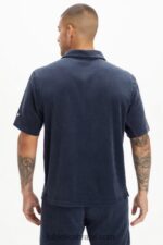 Fabletics marinho clássico 420HR3557 a ilha terry botão para cima homens - Image 2