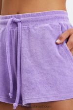 Fabletics marinho cristalino/driftscape 420HR507 toalha felpuda cordão curto mulheres - Image 3