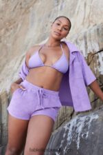 Fabletics marinho cristalino/driftscape 420HR507 toalha felpuda cordão curto mulheres - Image 4