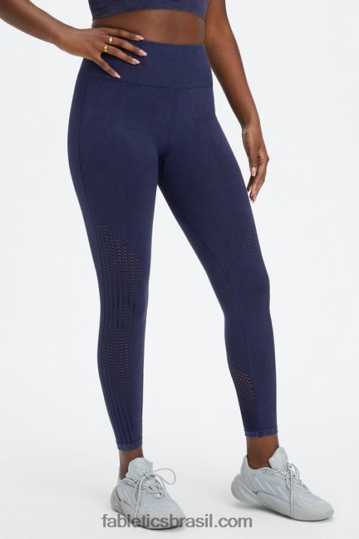 Fabletics marinho profundo lavado 420HR1003 Sync legging cintura alta sem costura 7/8 mulheres - Image 2