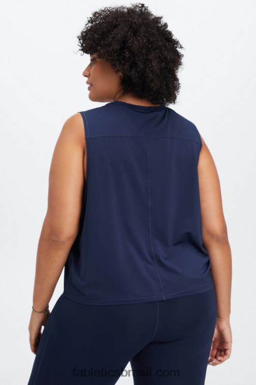 Fabletics marinho profundo/logotipo reflexivo 420HR2265 fênix respira tanque muscular mulheres - Image 2