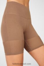 Fabletics marinho profundo/logotipo reflexivo 420HR586 short cintura alta em malha esculpida mulheres - Image 2