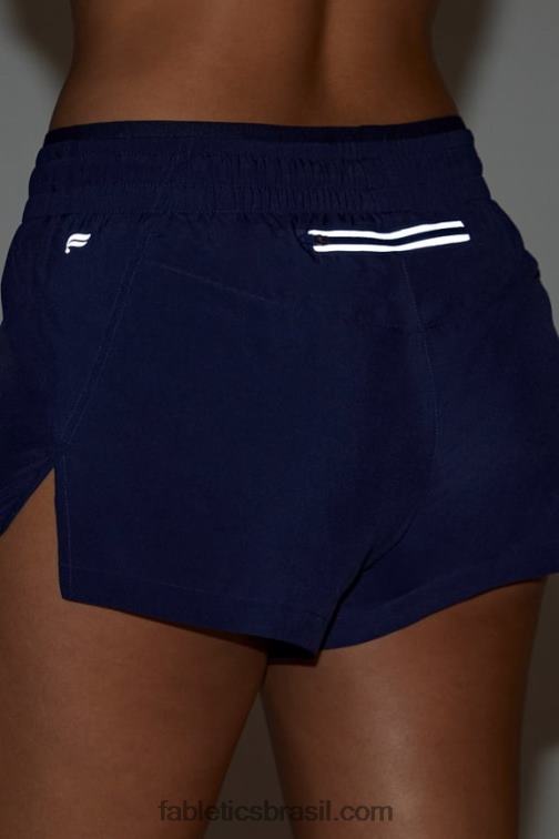 Fabletics marinho profundo/prata reflexivo 420HR272 respirar cintura média correr curto mulheres - Image 5