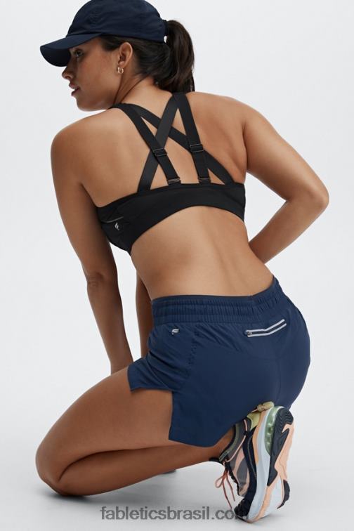 Fabletics marinho profundo/prata reflexivo 420HR272 respirar cintura média correr curto mulheres - Image 6