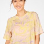 Fabletics mármore 420HR2092 camiseta raglan manga curta loveday mulheres