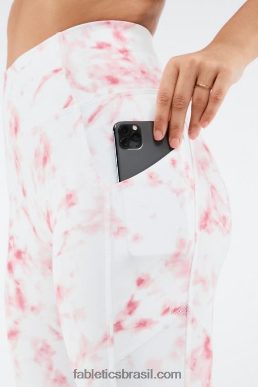 Fabletics mármore vermelho fumê 420HR1145 legging oasis pureluxe cintura alta 7/8 81 mulheres - Image 2