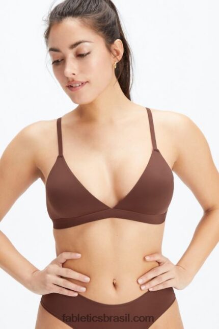 Fabletics marrom sela 420HR1544 bralette triângulo de toque fino mulheres