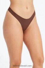 Fabletics marrom sela 420HR2849 tanga de toque fino mulheres
