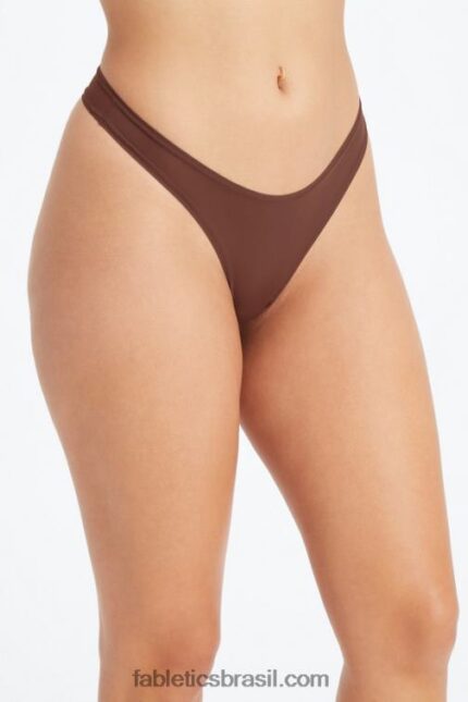 Fabletics marrom sela 420HR2849 tanga de toque fino mulheres