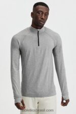 Fabletics meio cinza htr 420HR3591 o dia de treino 1/4 zip homens - Image 3