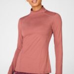 Fabletics moca de cereja 420HR2721 blusa manga longa fênix mulheres