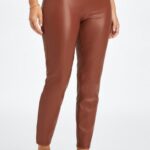 Fabletics mogno 420HR1127 legging cintura alta de couro vegano mulheres