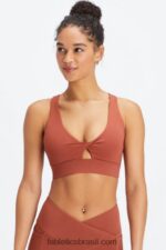 Fabletics mogno 420HR1699 sutiã esportivo oasis twist 105 mulheres