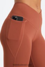 Fabletics mogno 420HR928 legging oasis pureluxe hw crossover 7/8 mulheres - Image 3