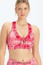 Fabletics morango vermelho 420HR1526 sutiã esportivo torcido de veludo oasis mulheres - Image 3