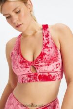 Fabletics morango vermelho 420HR1526 sutiã esportivo torcido de veludo oasis mulheres - Image 4