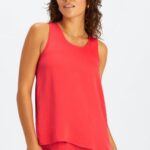 Fabletics morango vermelho 420HR2231 tanque de ecosatina mulheres