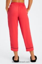 Fabletics morango vermelho/preto 420HR51 calça cropped ecosatin mulheres - Image 2