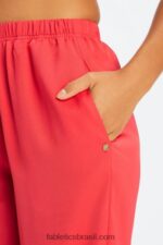 Fabletics morango vermelho/preto 420HR51 calça cropped ecosatin mulheres - Image 3
