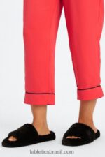 Fabletics morango vermelho/preto 420HR51 calça cropped ecosatin mulheres - Image 4