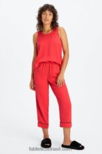 Fabletics morango vermelho/preto 420HR51 calça cropped ecosatin mulheres - Image 5