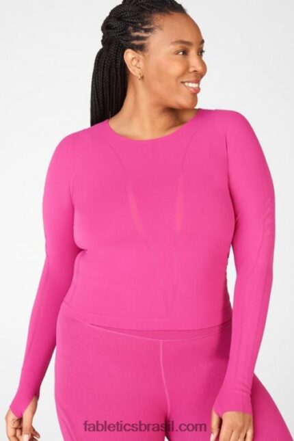 Fabletics muito baga 420HR2699 Corey Sculpt Blusa Manga Longa mulheres