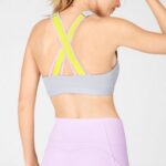 Fabletics neblina cinza/limão/roxo céu 420HR1931 sutiã esportivo de médio impacto vera mulheres