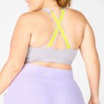 Fabletics neblina cinza/limão/roxo céu 420HR1932 sutiã esportivo de médio impacto vera mulheres