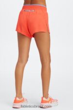 Fabletics néctar laranja/fuga da ilha/prata reflexiva 420HR274 respirar cintura média correr curto mulheres - Image 2