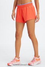 Fabletics néctar laranja/fuga da ilha/prata reflexiva 420HR274 respirar cintura média correr curto mulheres