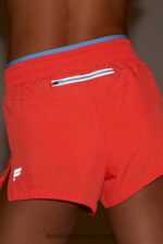 Fabletics néctar laranja/fuga da ilha/prata reflexiva 420HR274 respirar cintura média correr curto mulheres - Image 4