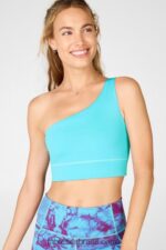 Fabletics névoa azul/rosa escuro 420HR1678 harlow sutiã esportivo reversível de um ombro mulheres - Image 3
