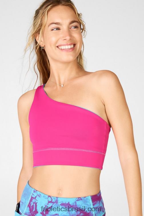 Fabletics névoa azul/rosa escuro 420HR1678 harlow sutiã esportivo reversível de um ombro mulheres - Image 1