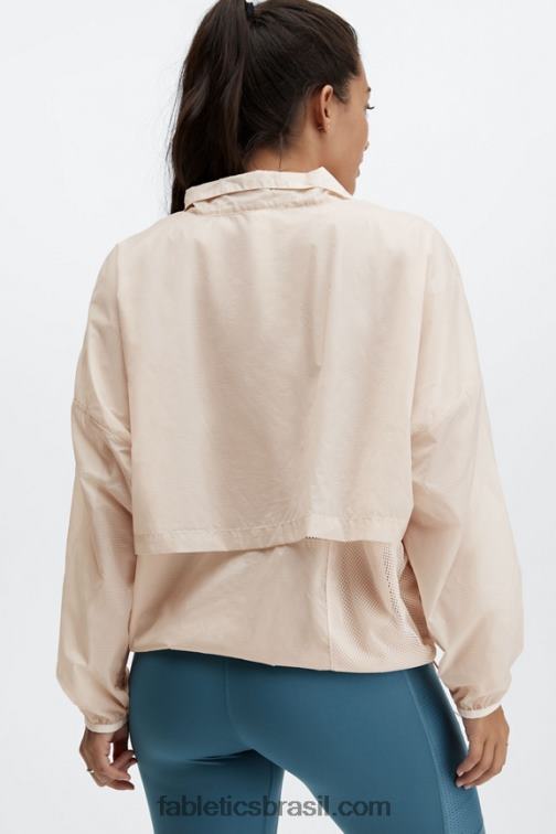 Fabletics névoa cinza 420HR2686 jaqueta meio zíper cortada em cinza mulheres - Image 3