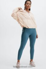 Fabletics névoa cinza 420HR2686 jaqueta meio zíper cortada em cinza mulheres - Image 4