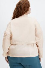 Fabletics névoa cinza 420HR2687 jaqueta meio zíper cortada em cinza mulheres - Image 4