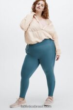 Fabletics névoa cinza 420HR2687 jaqueta meio zíper cortada em cinza mulheres - Image 5