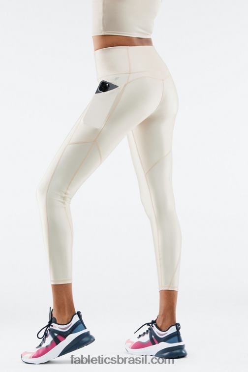 Fabletics névoa cinza brilhar 420HR898 legging oasis pureluxe cintura alta brilho 7/8 mulheres - Image 2